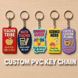 Factory Eco Friendly Rubber Backpack Accessories Custom 3D LOGO Embossed PVC Bag Decoration Key Chain