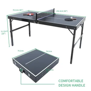 Factory Foldable Movable Wheels Full Size Pingpong Table