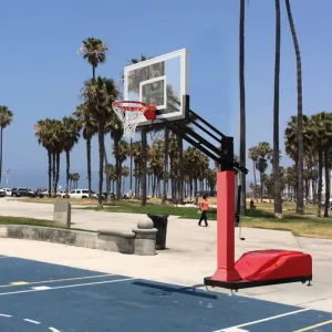 Factory Heavy Duty Portable Adjustable Basketball Hoop with Tempered Backboard Wheels 18 Inch Rim Outdoor