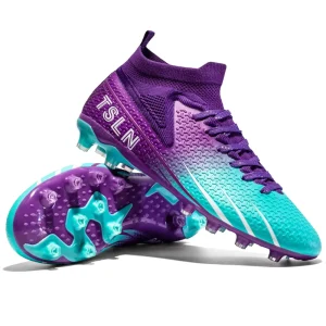 Factory High Top Soccer Cleats FG TF Breathable Knit Anti slip Professional Men Women Training Match Football Shoes