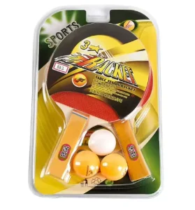 Factory Hot Selling Table Tennis Racket Bats Set 2 Rackets With 3 Pingpong Balls Custom Logo on Handle Portable Professional Hot