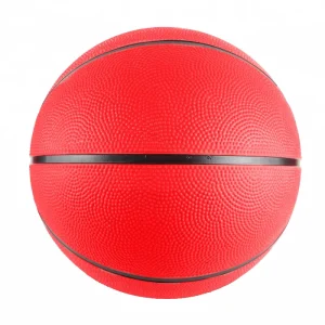Factory Made Official Size 7 Bright Red Rubber Basketball Ball