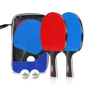 Factory Manufacturing 1 Pair Table Tennis Racket Pure Wood Table Tennis Set With Free Ping Pong Balls and Bag
