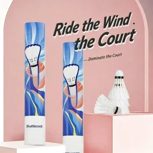 Factory OEM T 6 Professional Class C Goose Feather Hybrid Badminton Shuttlecock 2 Layer Sandwich Tournament Durable Stablilty