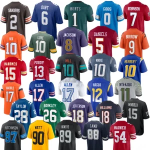 Factory Player Stitched Embroidered #6 Dart #15 Mendoza #13 Downs #1 Brown American Football Jersey For All Teams