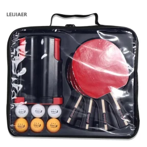 Factory Portable Retractable Ping Pong Rackets 4 Quality Paddles 6 Balls Professional Table Tennis Set with Net OEM