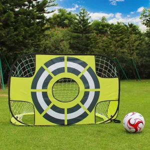 Factory Price Lightweight Portable 3 in 1 Green Pop up Type Children Exercise Outdoor Folding Soccer Goal Net