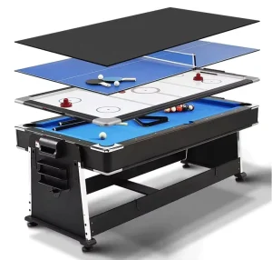 Factory Stock Direct Sell 4 in 1 7FT Multi Game Pool Billiard Table with Dining Top