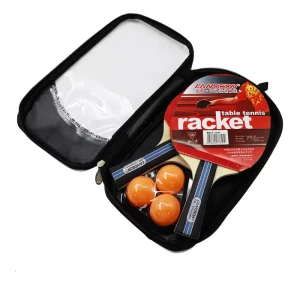 Factory Supply Professional Ping Pong Paddles Horizontal Rackets with Three Balls Table Tennis Blade for Beginner Training