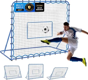 Factory Tough Built Three Mode 6x5ft Soccer Goal Rebounder Net Target Quick Switch Angle Training Equipment