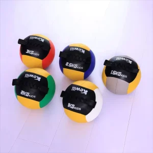 Factory children fitness training core exercise and adjustment tools with high quality PU leather soft medicine ball