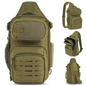 Fashion Fishing Tackle Bags Tactical Oxford Zipper Chest Pack with MOLLE Adjustable Sling Bag for Outdoor Camping Hiking Hunting