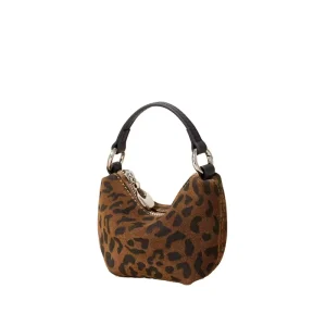 Fashion Leopard Print Mini Hobo Bag Detachable Metal Chain Small Crossbody Handbag for Women Daily Party Outfit