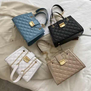 Fashion Sac Femme Minimalism Square Shoulder Bags Chains Lingge Pattern Crossbody Bag for Women Purses and Handbags