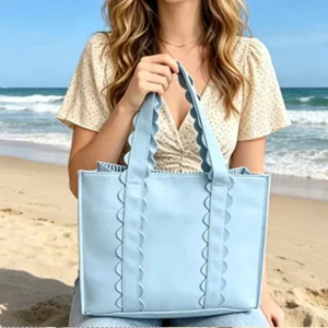 Fashion Trend Eco Friendly Personalized Canvas Handbags Portable Travel Beach Tote Bag Girls