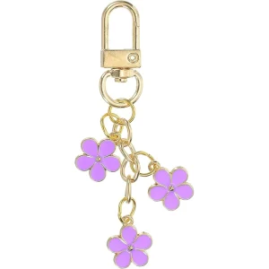 Fast Delivery Enameled Floral Keychain Cute Flower Bag Charms for Handbags Purse Backpack Accessories Fast Ship