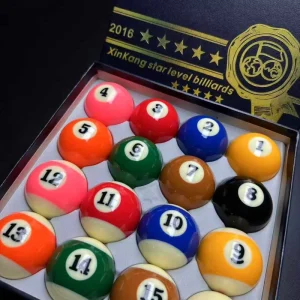 Five-Star Gold Award Crystal Pool Balls 57.2mm Boxed Durable Wear-Resistant Black Eight Large-Size Table Balls