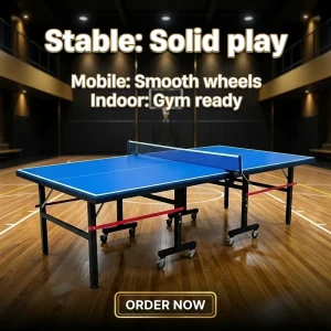 Foldable 18mm MDF Table Tennis Table for Indoor Outdoor Durable Ping Pong Table with Net Easy Assembly Sturdy Frame