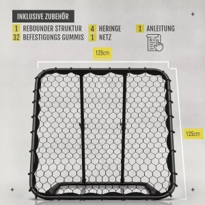 Foldable Black Soccer Rebounder Iron Tube PE Net Removable Football Goal Mobile Training Equipment