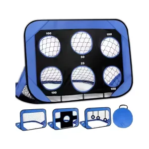 Foldable Fiberglass Frame 120x80x80cm Durable Four Goal Modes Training Soccer Goals Portable Backyard Kids Adults
