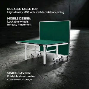 Foldable Movable Table Tennis Table Regulation Size Ping Pong Table with Wheels for Indoor & Outdoor