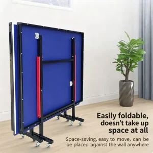 Foldable Table Tennis Table Indoor Movable Ping Pong Table with Casters Space saving Professional Sports Equipment