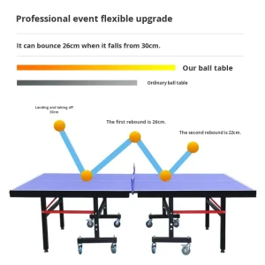 Foldable Table Tennis Table with Movable Net Frame Indoor Outdoor Training Table for Home Use MDF Material Sport Type