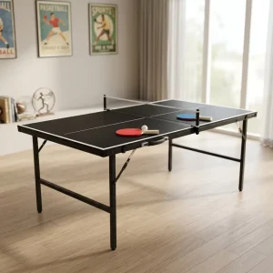 Foldable Table Tennis Table with Net for Kid Teenager Adult Compact Portable