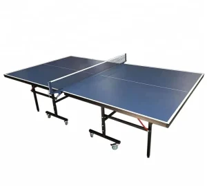 Folding Professional Indoor Ping Pong Table Set with Wheels Durable Eco Friendly