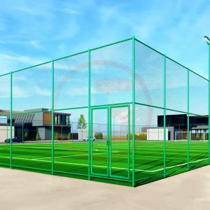 Football Field Artificial Turf Soccer Cage Court With Fencing Weather Resistant for Sports Training