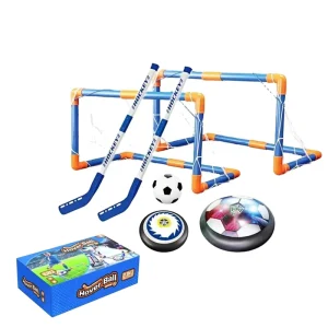 Football Toy for Children Kids Sport Game Indoor Led Air Powered Hover Soccer Ball Ice Hockey Set with 2 Goals
