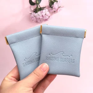 Free Sample Waterproof Pu Leather Pouch With Closed Magnet Custom Emboss Leather Earphone Jewelry Bag