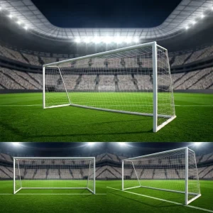 Freestanding Aluminum Football Goals Soccer Goal Posts Heavy Duty Movable Easy Assembly Full Size 7.32×2.44M