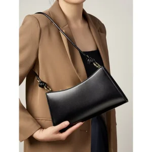 French Luxury Women’s Armpit Bag Genuine Leather Polyester Zip Accessible Women’s Accessory