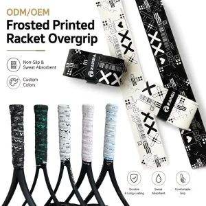 Frosted Printed Racket Overgrip Dry Feel Anti slip Sweat Absorbent Grip Tape for Badminton Tennis Pickleball