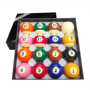 Full Set 16pcs Resin Pool Ball Cue Balls 57.2MM Indoor Entertainment Black Box Snooker & Billiard Products