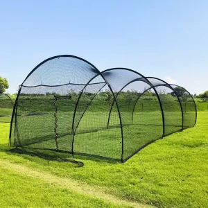 Fully Enclosed Arched Four strand Polyester Mesh Baseball Hit Cage Outdoor Professional Training Protective Net Adult Children