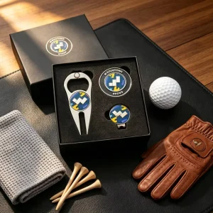 Funny Knurled Character Golf Divot Repair Tool With Ball Marker Divot Tool Metal Blue With Customized Ball Marker Blank