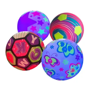 Funny Novelty Light Up Fitness Fling Inflatable Bouncy Ball PVC Sports Toys Kids Cordless Football Basketball Pat Beach Suitable
