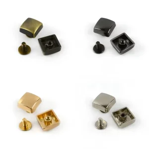 G8 18 12mm Bag Accessories Zinc Alloy Decorative Square Smooth Nail Handbag Leather Strap Bottom Foot Screws Buckle Type