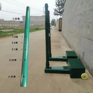 Galvanized Steel Volleyball Post Tennis Goal Movable Postes Movibles De Volleyball Badminton Net with Standing Pole