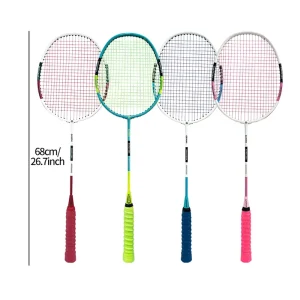 Gemini Series Badminton Racket 4U G4 22-26lbs Carbon Fiber Lightweight&High Elastic Racquets for Outdoor Indoor Training