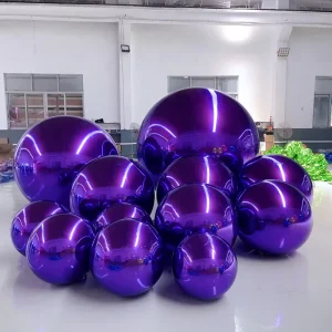 Giant Purple Inflatable Mirror Ball Chameleon Disco Mirror Balloon Air Sealed Hanging Spheres Party Event Decor Mirror Ball