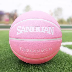 Girls Pink Basketball Size 5 and 6 Natural Rubber Bladder Durable Moisture Wicking PU Cover Indoor Outdoor Training