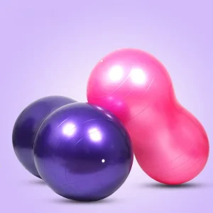 Glossy PVC Soft Eco-Friendly Lightweight Durable Yoga Ball for Home Exercise and Massage Peanut Shape 45x90cm Fitness Yoga
