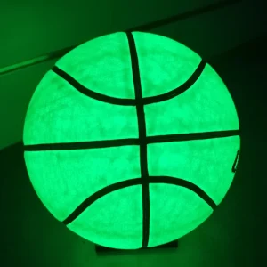 Glow in the Dark Light Up LED Sports Ball Custom Logo Glowing Size 7 Green Rubber Basketball