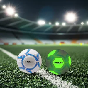 Glowing Dark Reflective Luminous PU Material Customized Size Soccer Ball Size 5 Professional Level 400-420g Football Training
