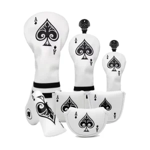 Golf Full Series Spade a Club Cover for Driver Fairway Hybrid Wood Iron Putter Club Pu Leather Golf Headcover