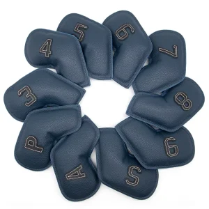 Golf Iron Head Covers 10pcs set Pu Leather Golf Headcover Set Embroidered Golf Club Iron Headcover