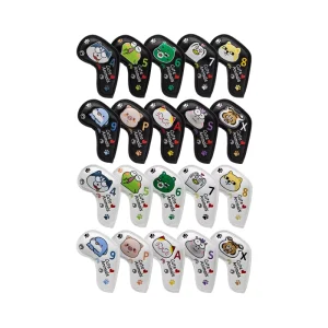 Golf Iron Leather Cover Golf Animals Iron Set Headcovers 10pcs set 4~9 P S A X Golf Iron Head Cover